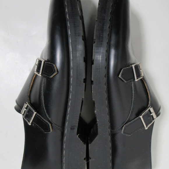 Solovair Men's Black Hi-Shine Double Buckle Monk Shoe Size 12.50 US / 11.5 UK - Picture 10 of 12